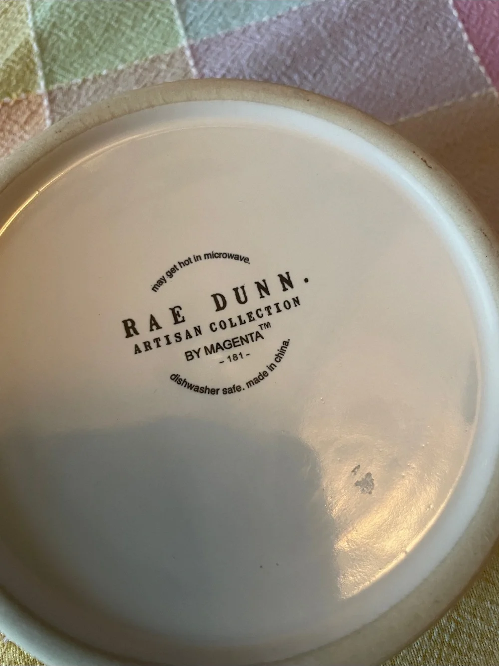 Rae Dunn White Ceramic Dish with Black Logo
